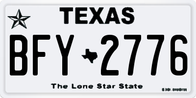 TX license plate BFY2776
