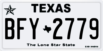TX license plate BFY2779