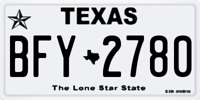 TX license plate BFY2780