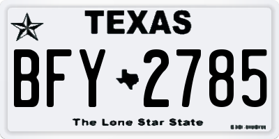 TX license plate BFY2785
