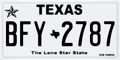 TX license plate BFY2787