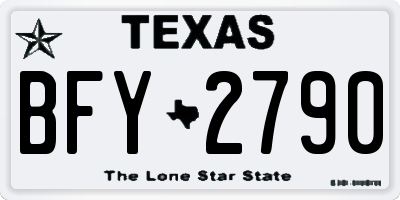 TX license plate BFY2790