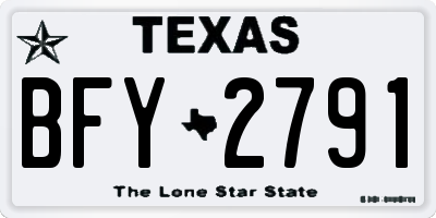TX license plate BFY2791