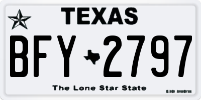 TX license plate BFY2797