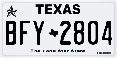 TX license plate BFY2804