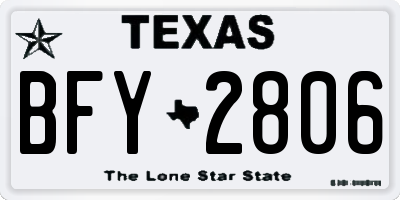 TX license plate BFY2806