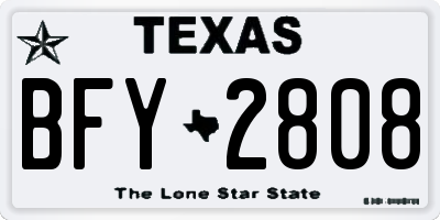 TX license plate BFY2808