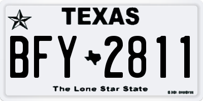 TX license plate BFY2811