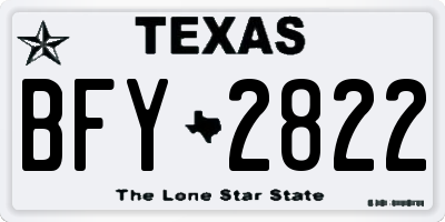 TX license plate BFY2822