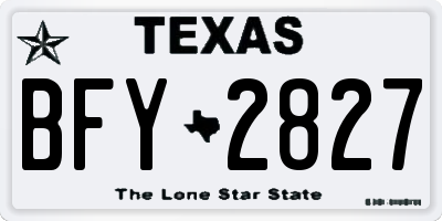 TX license plate BFY2827