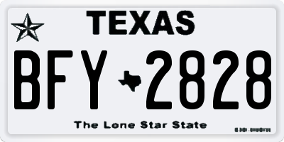 TX license plate BFY2828