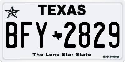 TX license plate BFY2829