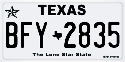 TX license plate BFY2835