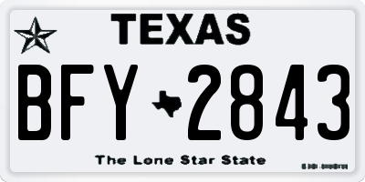 TX license plate BFY2843