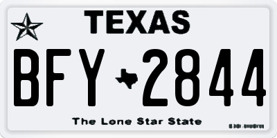 TX license plate BFY2844