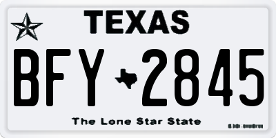 TX license plate BFY2845