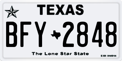 TX license plate BFY2848