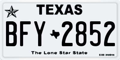 TX license plate BFY2852