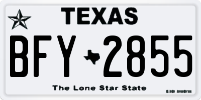 TX license plate BFY2855
