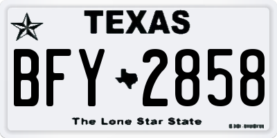 TX license plate BFY2858