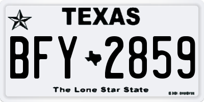 TX license plate BFY2859