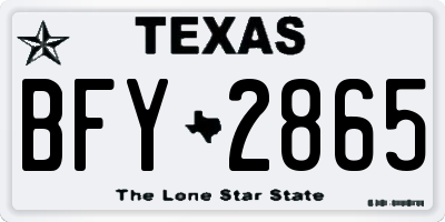 TX license plate BFY2865