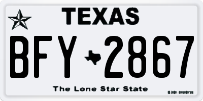 TX license plate BFY2867