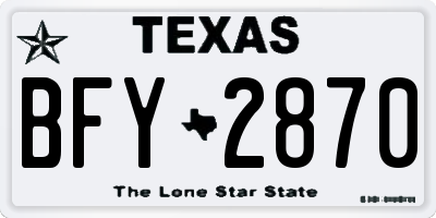 TX license plate BFY2870