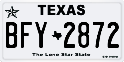 TX license plate BFY2872
