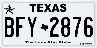 TX license plate BFY2876