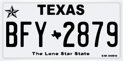 TX license plate BFY2879