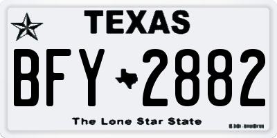 TX license plate BFY2882