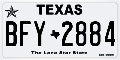 TX license plate BFY2884