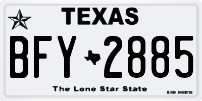 TX license plate BFY2885