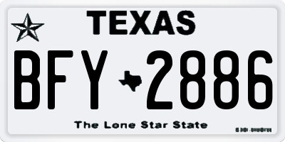 TX license plate BFY2886