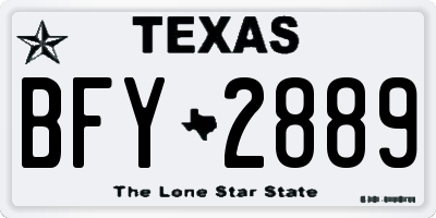 TX license plate BFY2889