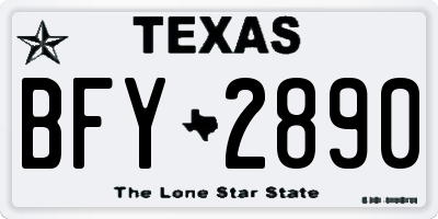 TX license plate BFY2890