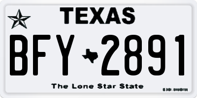 TX license plate BFY2891
