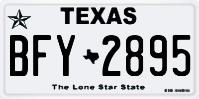 TX license plate BFY2895