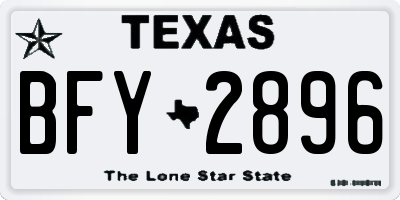 TX license plate BFY2896