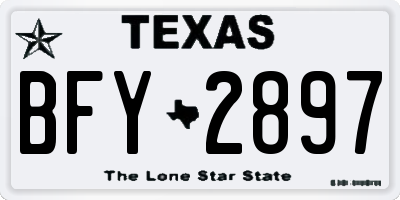 TX license plate BFY2897