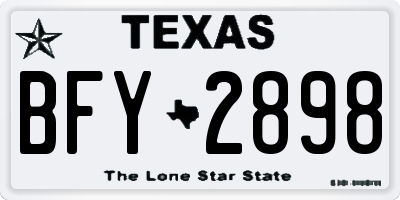 TX license plate BFY2898