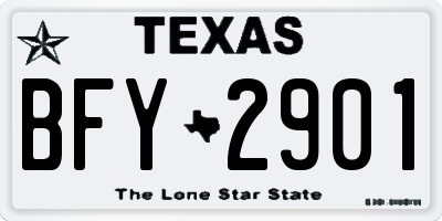 TX license plate BFY2901