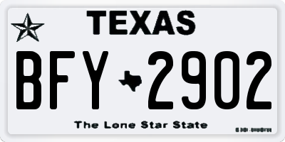 TX license plate BFY2902