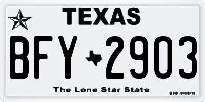TX license plate BFY2903