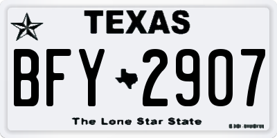 TX license plate BFY2907