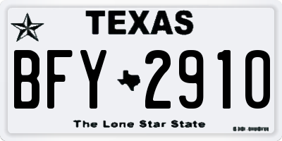 TX license plate BFY2910