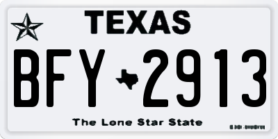 TX license plate BFY2913