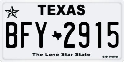 TX license plate BFY2915