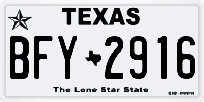 TX license plate BFY2916